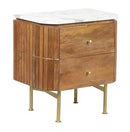 Coast to Coast 2 Drawer Mango Wood and Marble End Table-Washburn's Home Furnishings