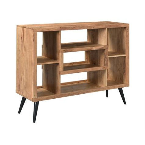 Coast to Coast 7 Compartment Bookcase w/Tapered Dark Metal Legs-Washburn's Home Furnishings