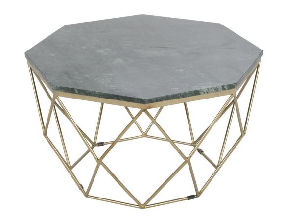 Coast to Coast Willow Green & Gold Octagonal Cocktail Table-Washburn's Home Furnishings