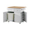 3-door Kitchen Cart With Casters - White-Washburn's Home Furnishings