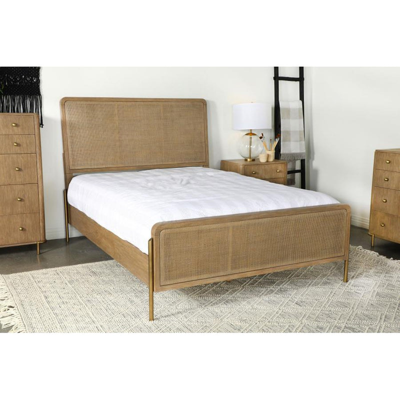 Coaster Arini Eastern King Panel Bedframe in Sand Wash & Natural Cane-Washburn's Home Furnishings