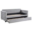 Coaster Patricia Boucle Upholstered Twin Day Bed w/Trundle in Grey-Washburn's Home Furnishings