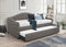 Coaster Sadie Upholstered Twin Daybed w/Trundle in Grey Bundle-Washburn's Home Furnishings