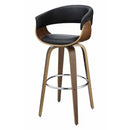 Coaster Upholstered Swivel Bar Stool Walnut And Black-Washburn's Home Furnishings