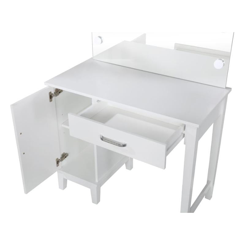 Coaster Vanity Desk & Stool in White-Washburn's Home Furnishings