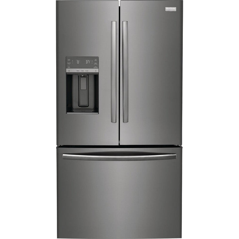 FRIGIDAIRE 27 CF French Door Refrig Ice/Water DISP LED ESTAR - Black Stainless-Washburn's Home Furnishings