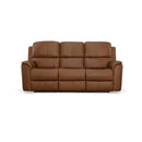 Flexsteel Henry Leather Power Reclining Sofa with Power Headrests & Lumbar in Caramel-Washburn's Home Furnishings