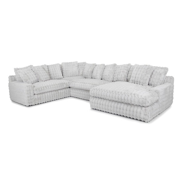 Franklin Angel 4 Piece Sectional w/Right Chaise in Marshmallow Dove-Washburn's Home Furnishings