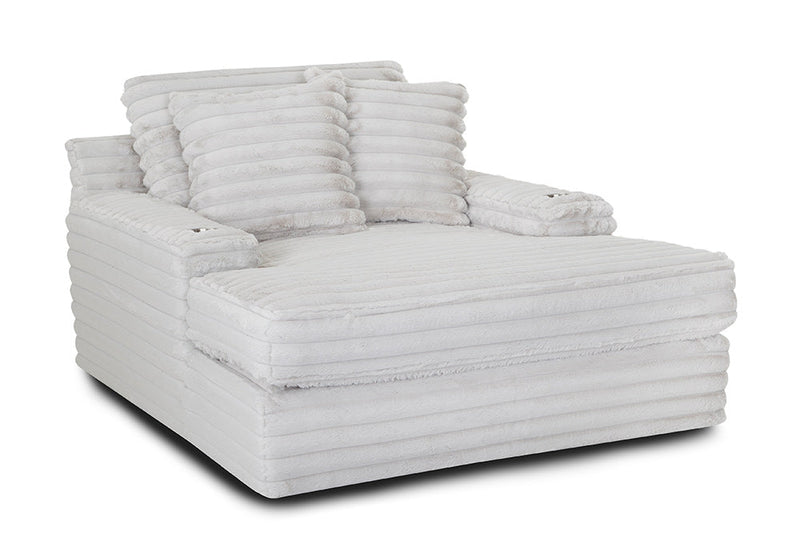 Franklin Bellini Chaise Lounger w/ Cupholders in Cloud Dove-Washburn's Home Furnishings