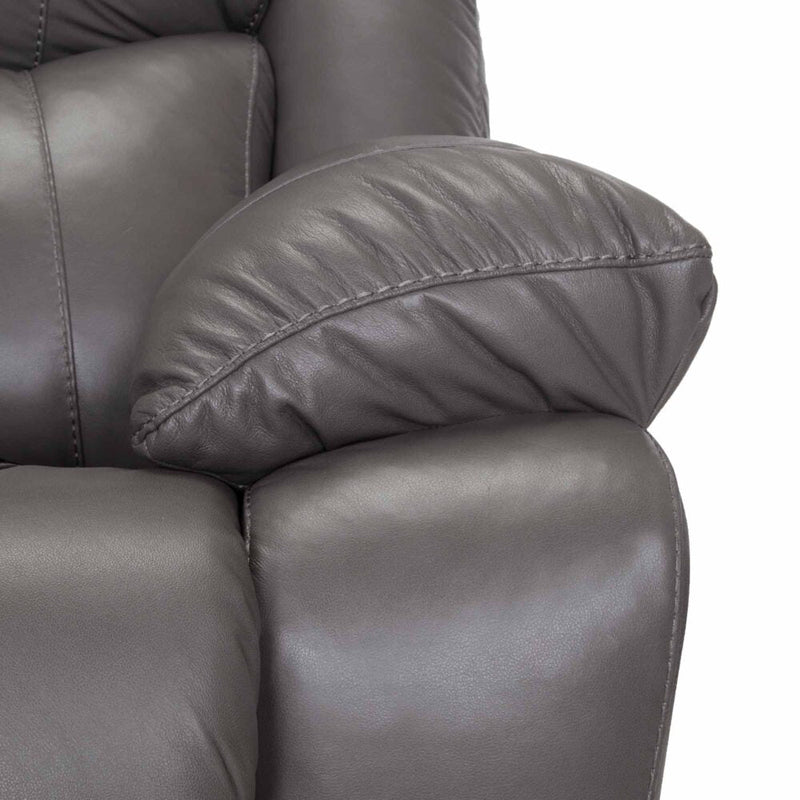 Franklin Caesar Leather Recliner in Antigua Dark Gray-Washburn's Home Furnishings