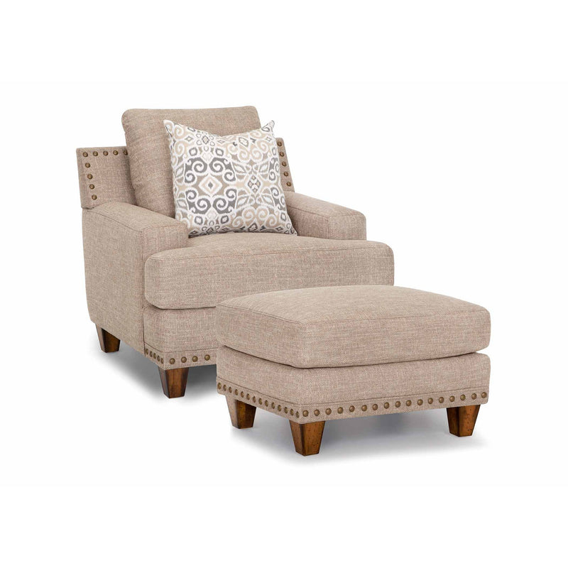 Franklin Hobbs Chair and Ottoman in Sandstone-Washburn's Home Furnishings