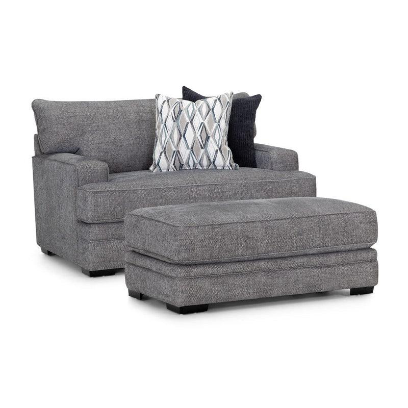 Franklin Juno Chair and a Half in Crosby Denim & Ottoman-Washburn's Home Furnishings