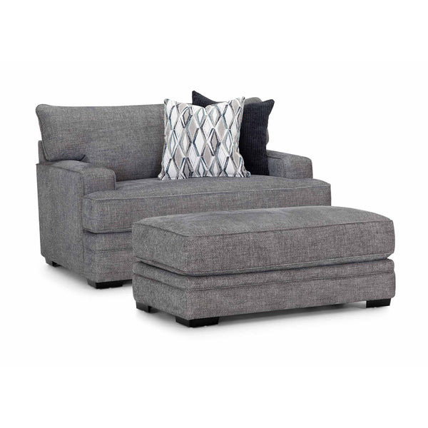 Franklin Juno Chair and a Half in Crosby Denim & Ottoman-Washburn's Home Furnishings