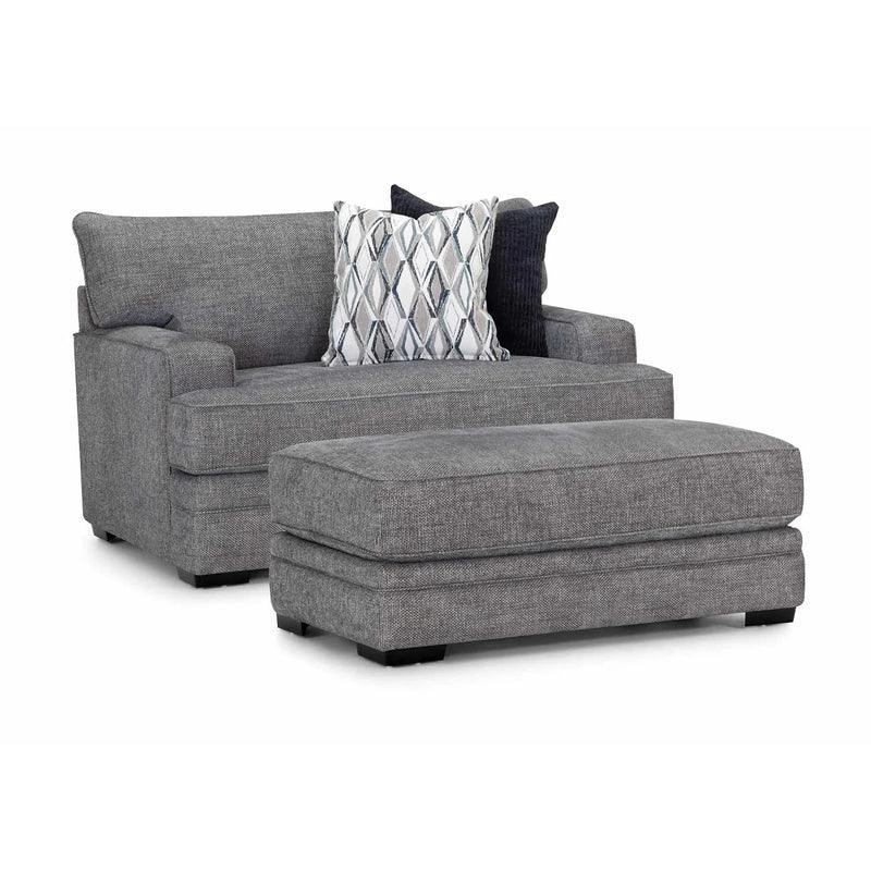 Franklin Juno Ottoman in Crosby Denim-Washburn's Home Furnishings