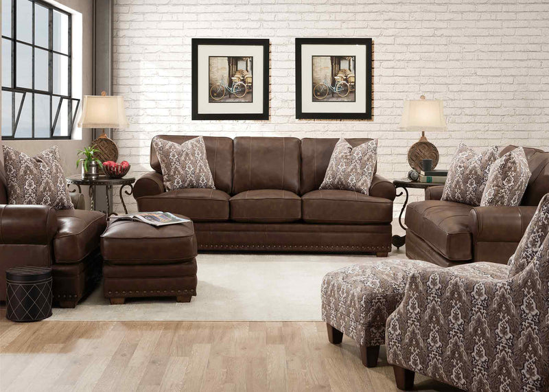 Franklin Tula Loveseat in Florence Almond Genuine Italian Leather-Washburn's Home Furnishings