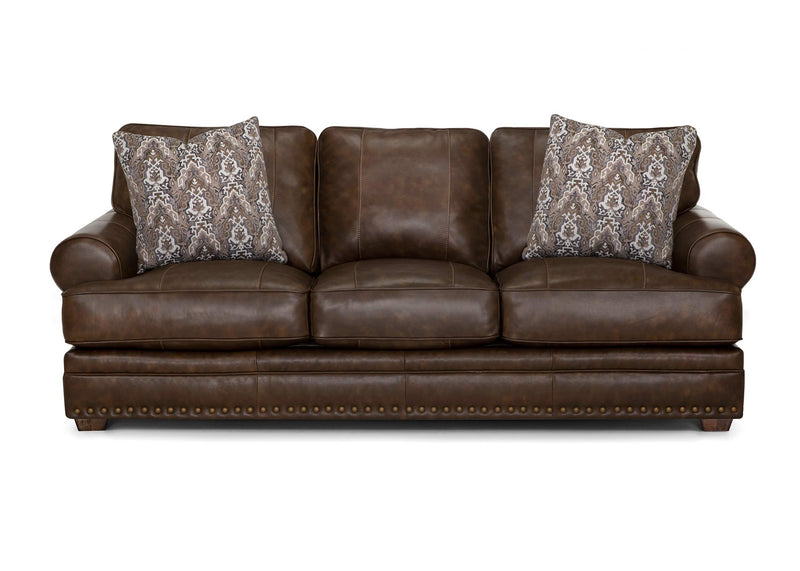 Franklin Tula Sofa in Florence Almond Genuine Italian Leather-Washburn's Home Furnishings