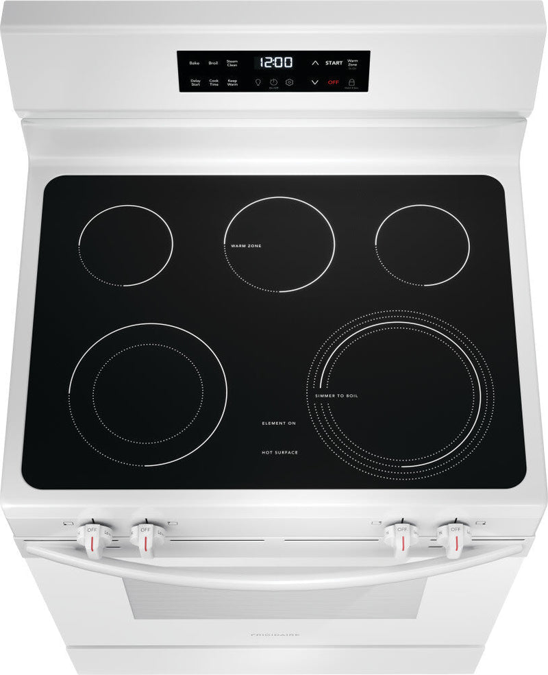 Frigidaire 30" Electric Range w/Steam Clean in White-Washburn's Home Furnishings