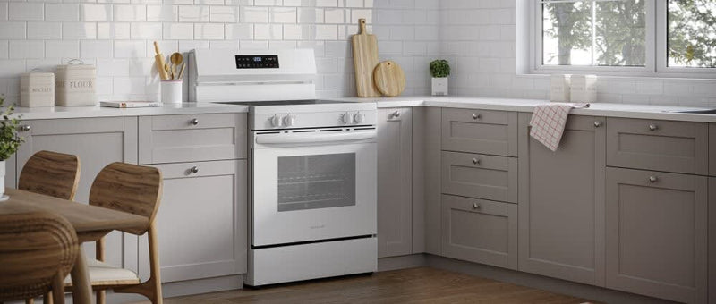 Frigidaire 30" Electric Range w/Steam Clean in White-Washburn's Home Furnishings