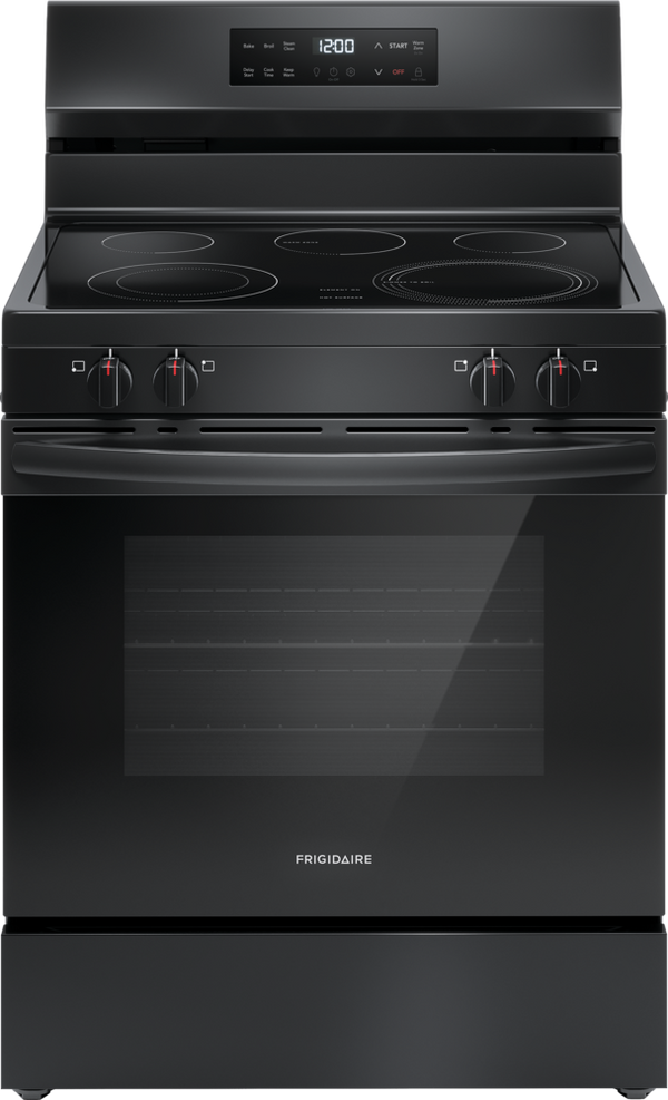 Frigidaire 30" Electric Range with Steam Clean in Black-Washburn's Home Furnishings