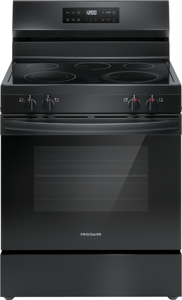 Frigidaire 30" Electric Range with Steam Clean in Black-Washburn's Home Furnishings