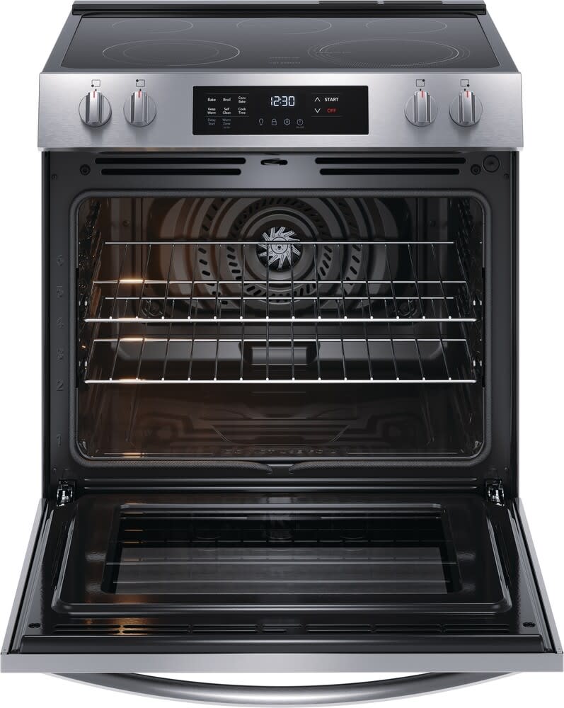 Frigidaire 30" Front Control Electric Range, smooth top, ADA - Stainless-Washburn's Home Furnishings