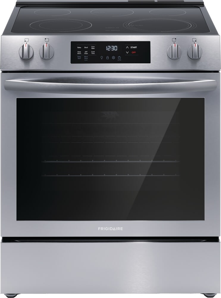 Frigidaire 30" Front Control Electric Range, smooth top, ADA - Stainless-Washburn's Home Furnishings