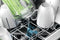 Frigidaire Gallery 24" Black Stainless Dishwasher with Stainless Steel Tub and CleanBoost-Washburn's Home Furnishings