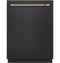 GE Cafe 24 in. Fingerprint Resistant Matte Black Top Control Built-In Tall Tub Dishwasher w/3rd Rack and 45 DBA w/Dishwasher Handle Kit Copper Bundle-Washburn's Home Furnishings