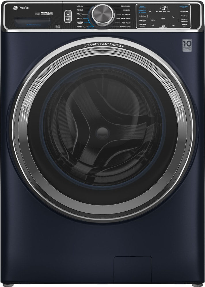 GE Profile 5.3 CuFt Front Load Washer in Sapphire Blue-Washburn's Home Furnishings