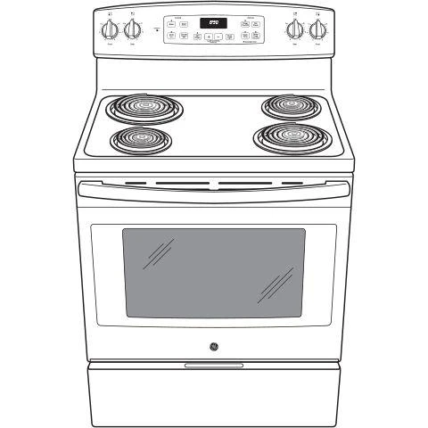 GE® 30" Free-Standing Electric Range in White-Washburn's Home Furnishings