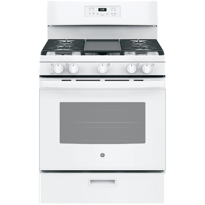 GE® 30" Free-Standing Gas Range - White-Washburn's Home Furnishings