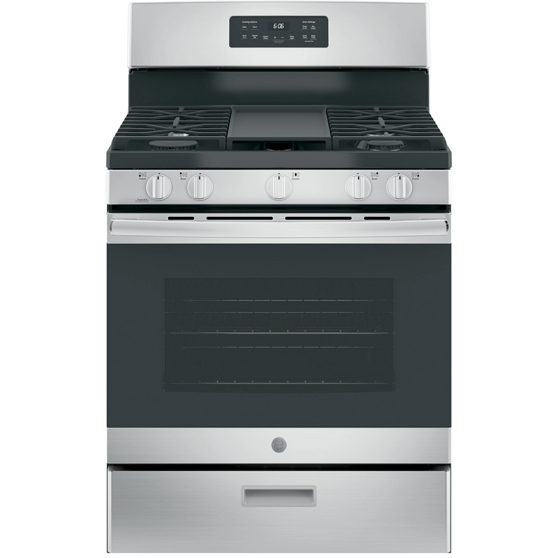 GE® 30" Free-Standing Gas Range in Stainless Steel-Washburn's Home Furnishings