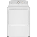 GE® 7.2 cu. ft. Capacity Electric Dryer w/Up To 120 ft. Venting & Reversible Door in White w/Silver Matte Backsplash-Washburn's Home Furnishings