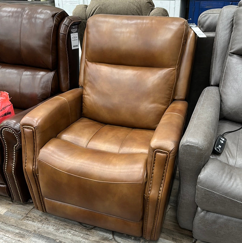 Hi-Rock Brighton Power Leather Recliner in Cedar-Washburn's Home Furnishings