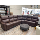 Hi-Rock Rainier Leather Power Reclining 4 Piece Sectional in Cola-Washburn's Home Furnishings