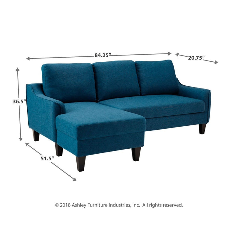 Jarreau - Blue - Sofa Chaise Sleeper-Washburn's Home Furnishings