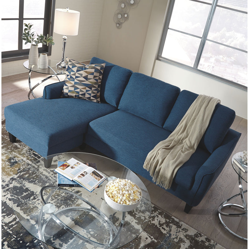 Jarreau - Blue - Sofa Chaise Sleeper-Washburn's Home Furnishings