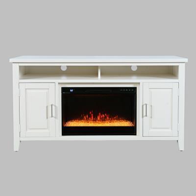 Jofran Urban Icon Fireplace Unit w/Crystal Display in White-Washburn's Home Furnishings