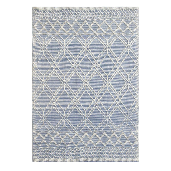 KAS 7724 Blue Ivory Geo 5' x 7' Area Rug-Washburn's Home Furnishings