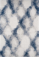 KAS Phoenix Ivory Blue Diamonds Area Rug 7'10"x9'10"-Washburn's Home Furnishings