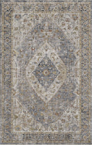 KAS Phoenix Ivory/Slate Blue Tiles Area Rug 5'3"x7'7"-Washburn's Home Furnishings