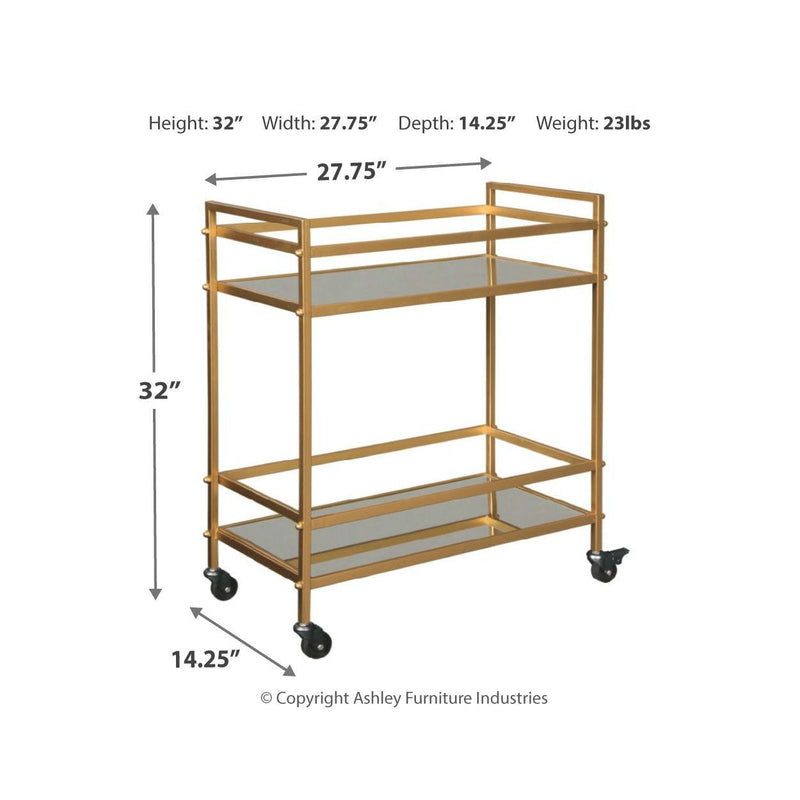 Kailman - Gold Finish - Bar Cart-Washburn's Home Furnishings