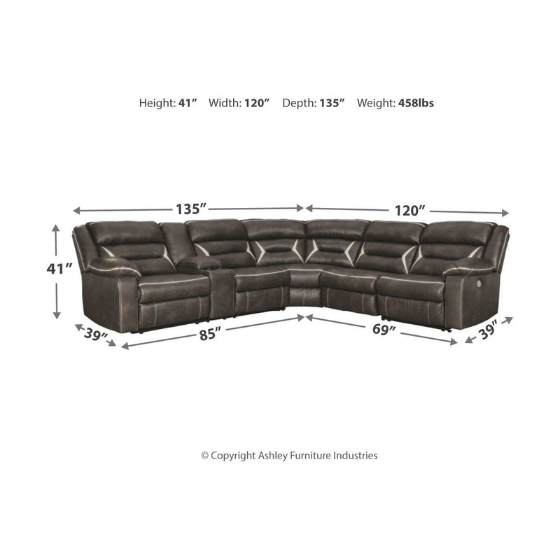 Kincord - Midnight - Left Arm Facing Power Sofa 4 Pc Sectional-Washburn's Home Furnishings