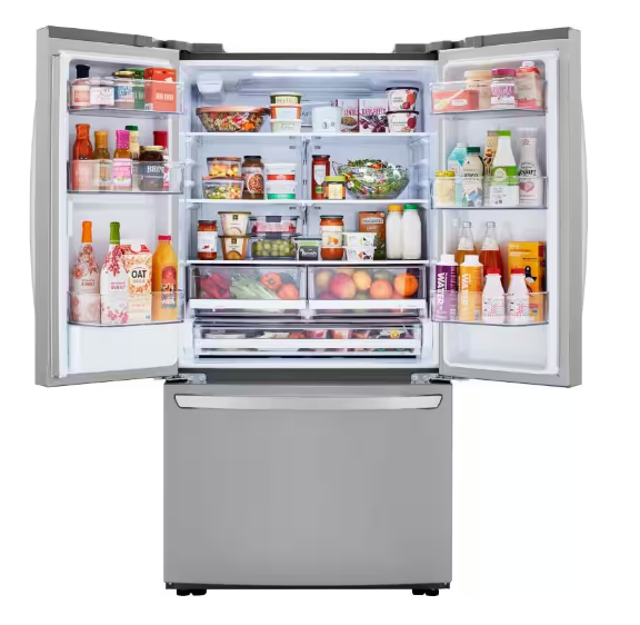 LG 29 cu ft. French Door Refrigerator with Slim Design Water Dispenser - Stainless Steel-Washburn's Home Furnishings