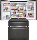 LG 29.5-cu ft 4-Door Smart French Door Refrigerator w/Dual Ice Maker & Door within Door (Fingerprint Resistant Steel)- Black Stainless-Washburn's Home Furnishings