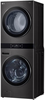 LG 5.0 CF / 7.4 CF Electric Washtower with Center ControL - Black Steel-Washburn's Home Furnishings