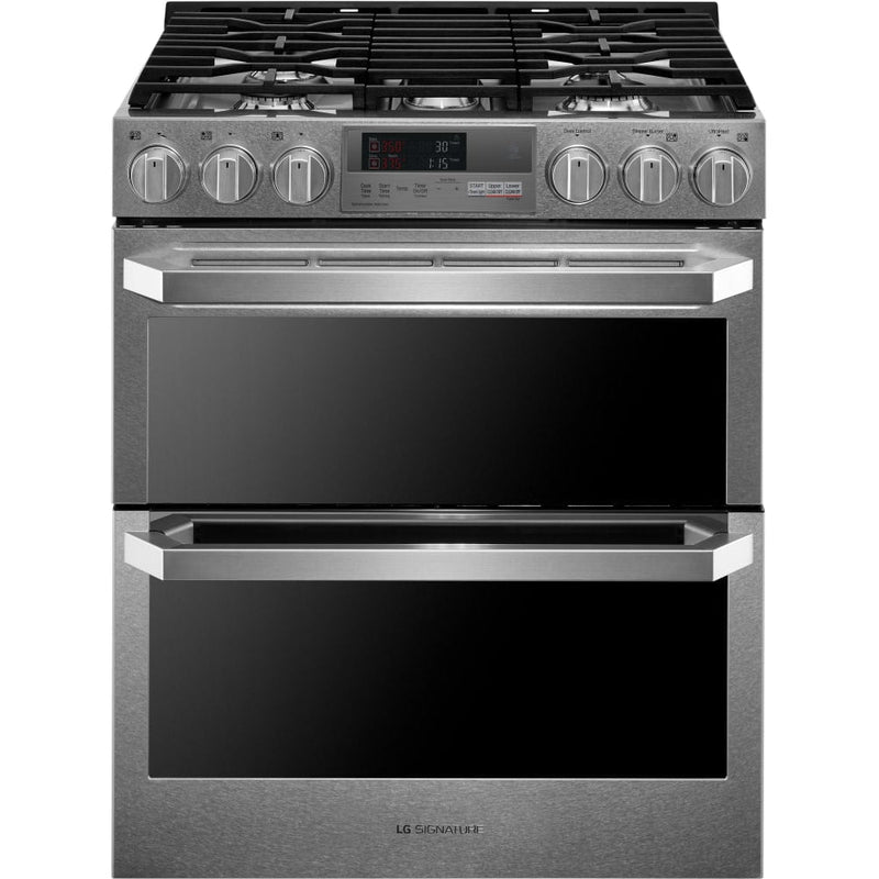 LG 6.9 cu. ft. Smart Double Oven Slide In Gas Range with ProBake Convection and Wi-Fi in Stainless Steel-Washburn's Home Furnishings