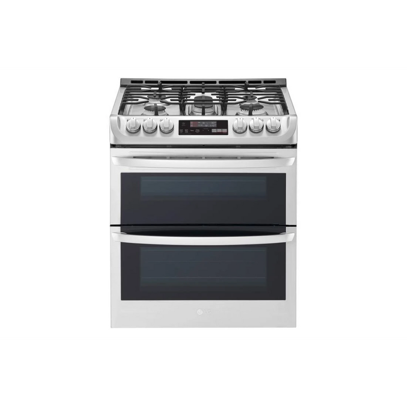 LG 6.9 cu. ft. Smart Double Oven Slide In Gas Range with ProBake Convection and Wi-Fi in Stainless Steel-Washburn's Home Furnishings