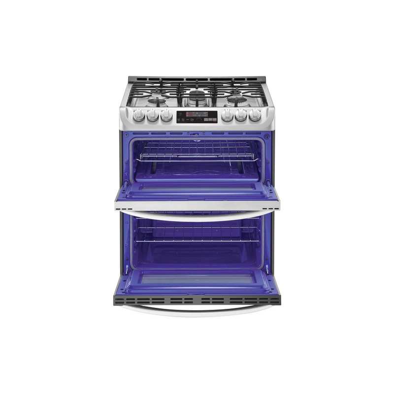 LG 6.9 cu. ft. Smart Double Oven Slide In Gas Range with ProBake Convection and Wi-Fi in Stainless Steel-Washburn's Home Furnishings