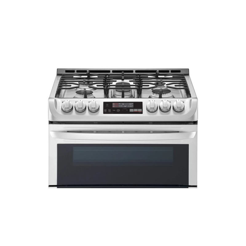 LG 6.9 cu. ft. Smart Double Oven Slide In Gas Range with ProBake Convection and Wi-Fi in Stainless Steel-Washburn's Home Furnishings